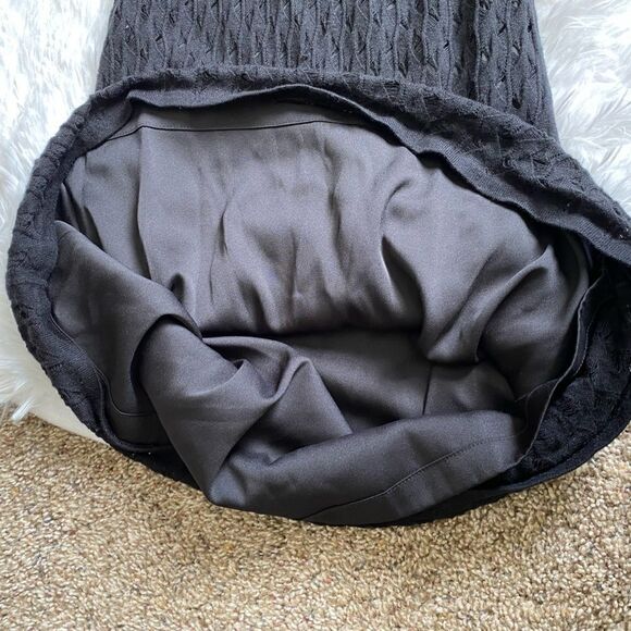 Diane Von Furstenberg Slim Kivel Ladder Lace Knit Dress Faux Leather Stretch - Picture 7 of 15